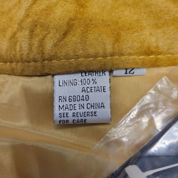 Suede Trouser Shorts Pleated Paperbag Culottes Leather Vintage Golden Tan - Picture 9 of 15